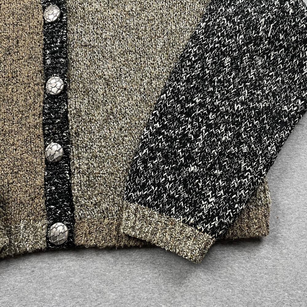 Vintage JP Berringer Cardigan Sweater Womens L Colorblock Button-Front Grandpa - Picture 9 of 16